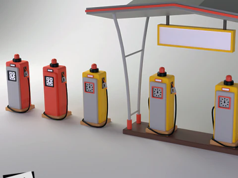 Distributore di benzina Modello 3D