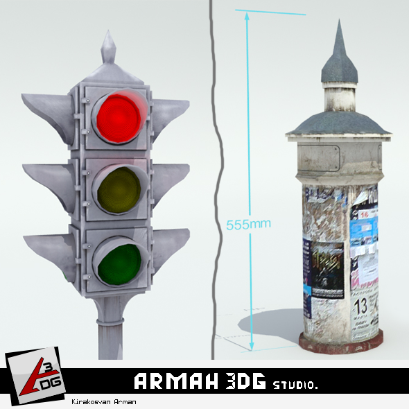 Traffic light poster 3Dモデル .c4d .max .obj .3ds .fbx .stl .blend 
