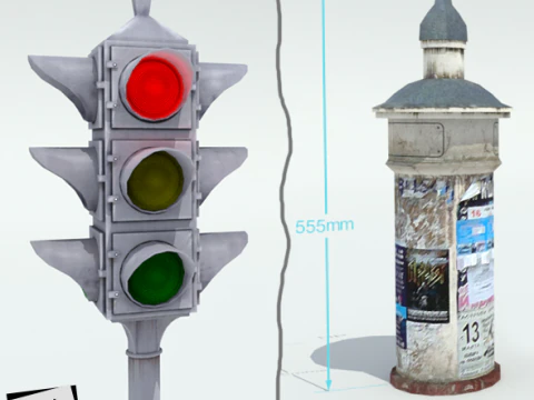 Traffic light poster 3D Model