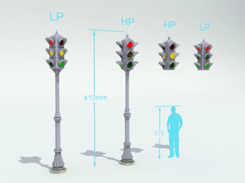 Traffic light poster 3D Model