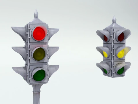 Traffic light poster 3D Model