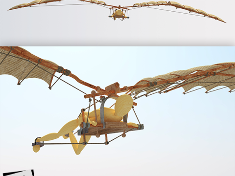 Leonardo da vinci flight Model 3D