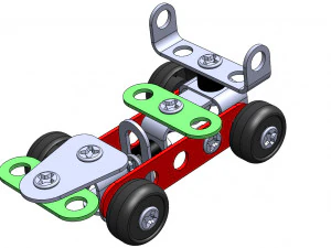 metal racing car diy toy 3D Model