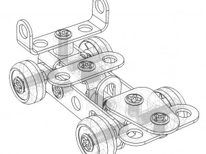 metal racing car diy toy 3D Model