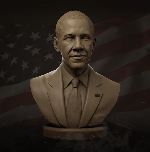 barack obama 3D-printmodel .c4d .max .obj .3ds .fbx .stl .blend 