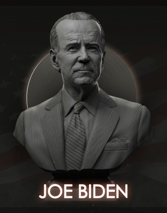joe biden v1 3D 프린트 모델 .c4d .max .obj .3ds .fbx .stl .blend 