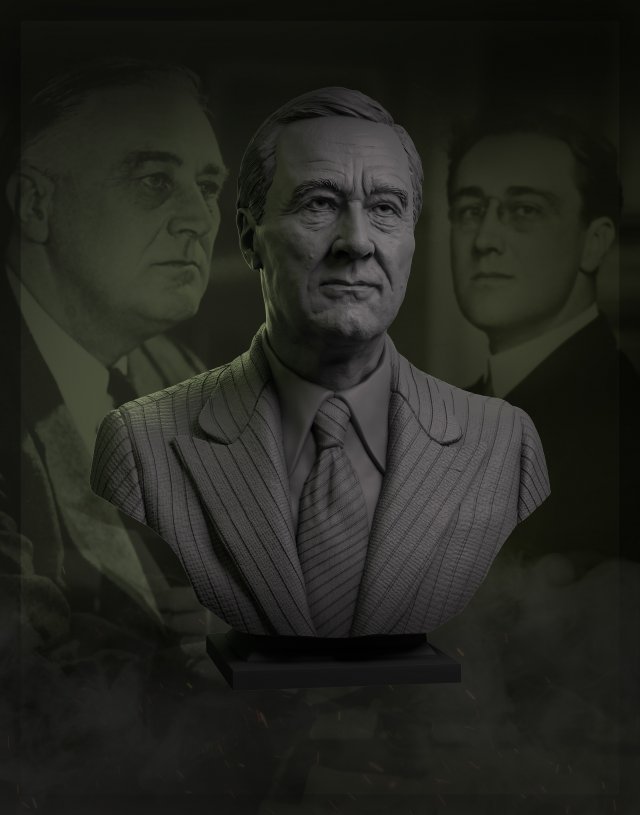 franklin delano roosevelt 3Dプリントモデル .c4d .max .obj .3ds .fbx .stl .blend