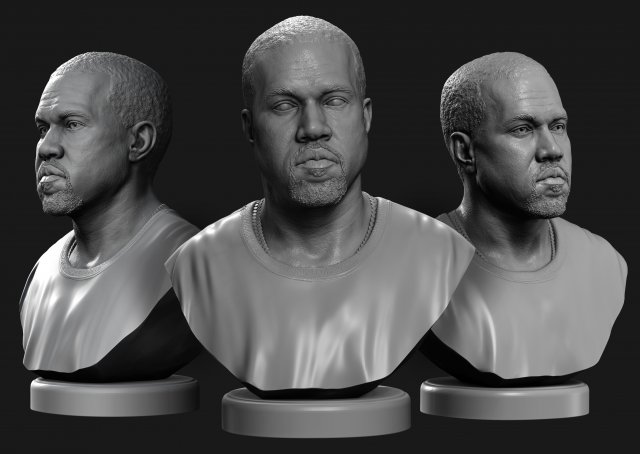 kanye west 3D Принт Модель .c4d .max .obj .3ds .fbx .stl .blend 