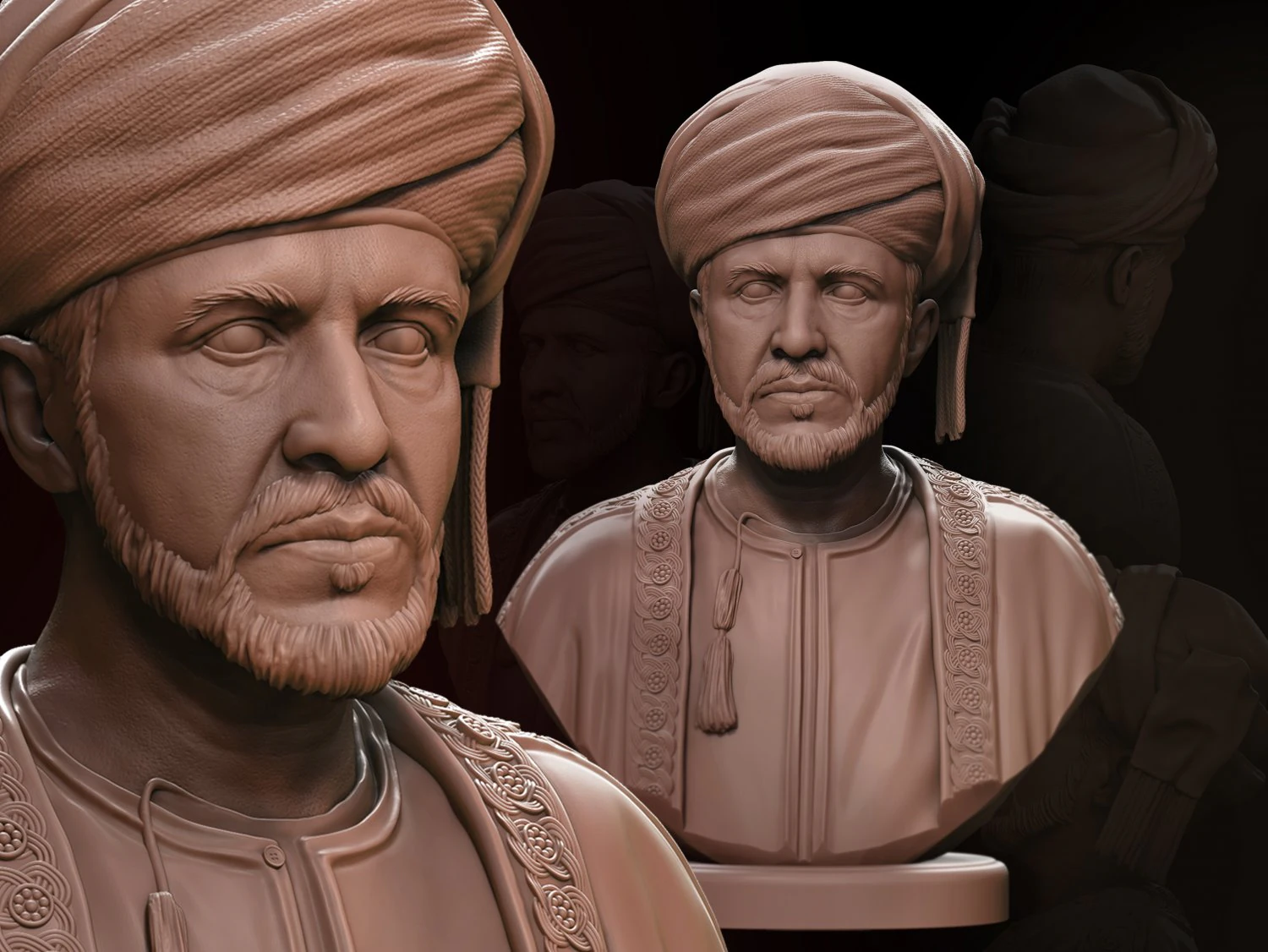 qaboos bin said 3D Print Model .c4d .max .obj .3ds .fbx .stl .blend 