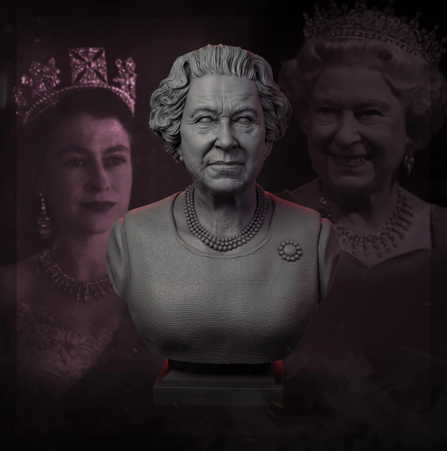 queen elizabeth ii 3d print model 3D Print Model .c4d .max .obj .3ds .fbx .stl .blend