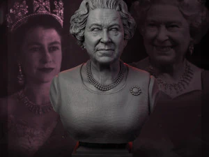 クイーンエリザベス2世3Dプリントモデル 3Dプリントモデル