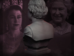 queen elizabeth ii 3d print model Modello di stampa 3D
