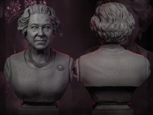 queen elizabeth ii 3d print model Modello di stampa 3D