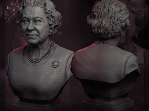 queen elizabeth ii 3d print model Modello di stampa 3D