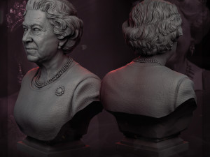 queen elizabeth ii 3d print model Modello di stampa 3D