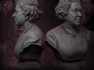 queen elizabeth ii 3d print model Modello di stampa 3D