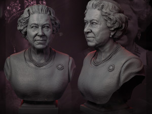 queen elizabeth ii 3d print model Modello di stampa 3D