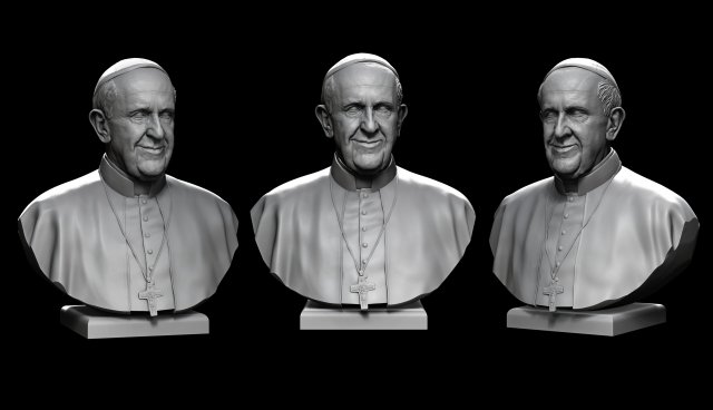 pope francis v2 3D Print Model .c4d .max .obj .3ds .fbx .stl .blend 