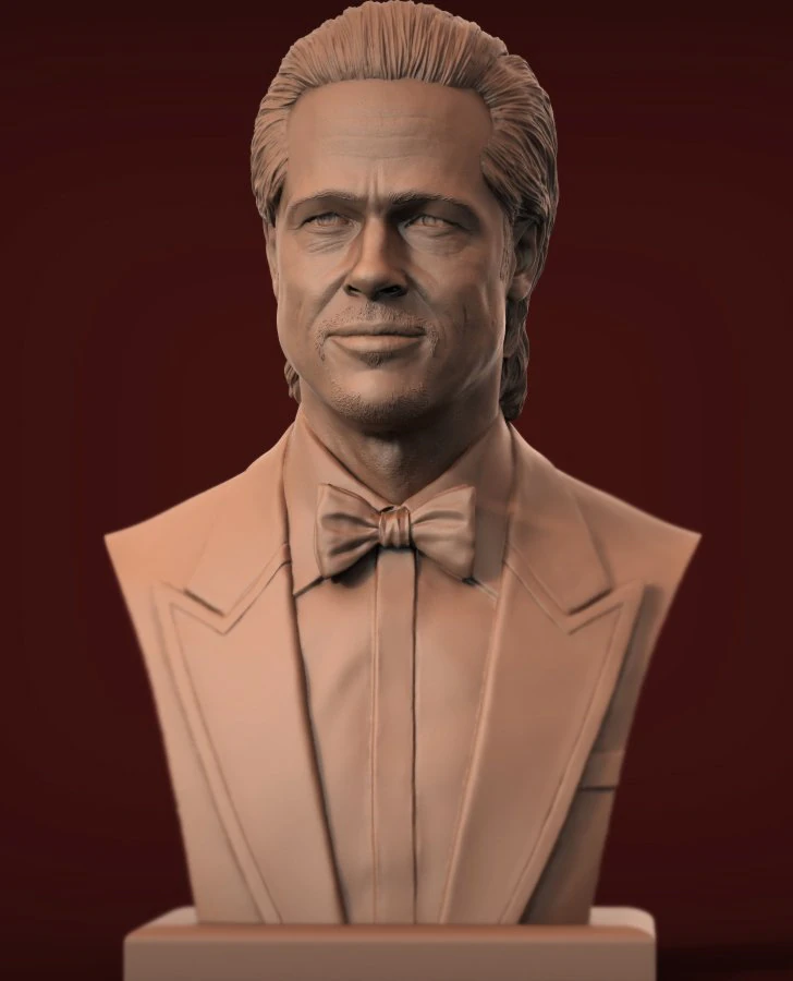 brad pitt 3D Print Model .c4d .max .obj .3ds .fbx .stl .blend 