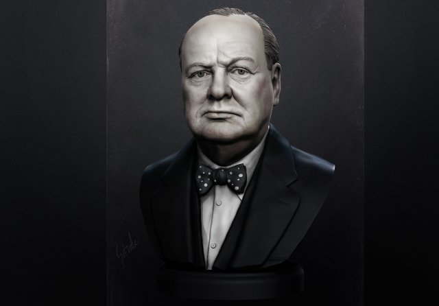 winston churchill 3d print model 3D Принт Модель .c4d .max .obj .3ds .fbx .stl .blend 