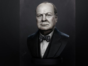 winston churchill 3d print model Modèles 3D en vedette