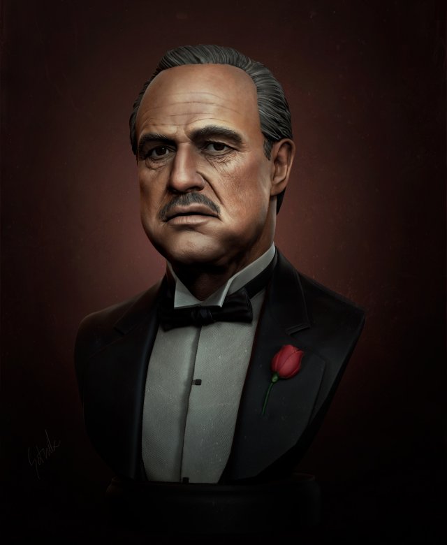 godfather marlon brando 3d print model Modelo de impresión 3D .c4d .max .obj .3ds .fbx .stl .blend 