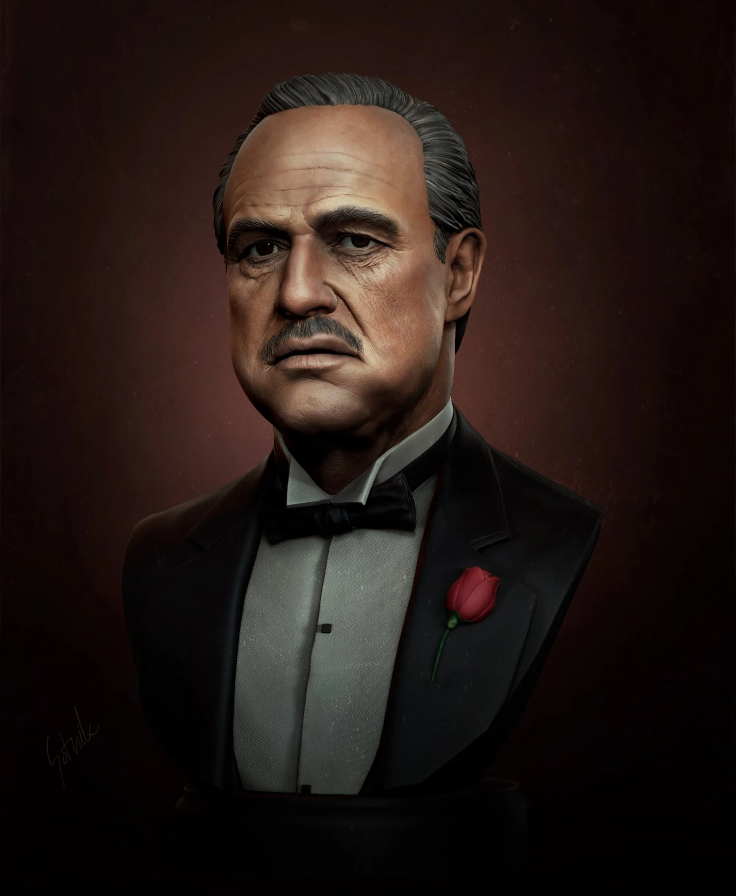 godfather marlon brando 3d print model 3D Print Model .c4d .max .obj .3ds .fbx .stl .blend 