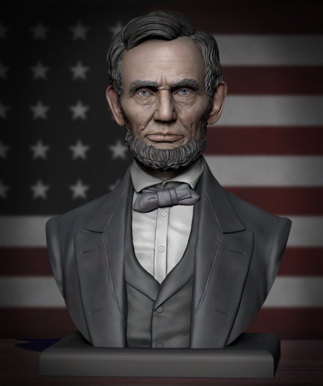 Abraham lincoln 3d print model 3D Print Model .c4d .max .obj .3ds .fbx .stl .blend 