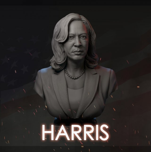 kamala harris v2 3d print model Modèles 3D en vedette .c4d .max .obj .3ds .fbx .stl .blend 