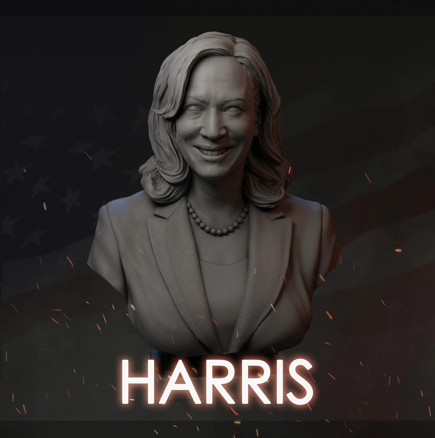 kamala harris v1 3D Print Model .c4d .max .obj .3ds .fbx .stl .blend