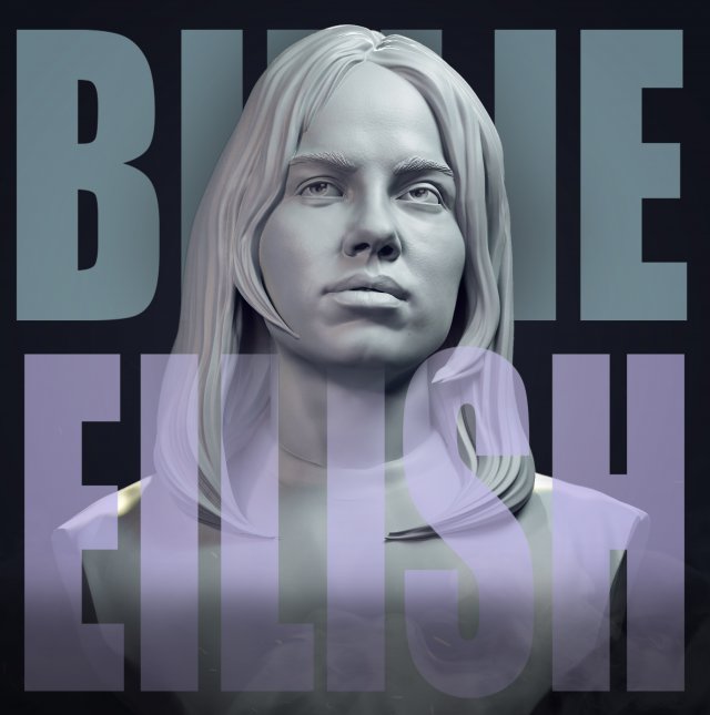 Billie Eilish 3D Print Model .c4d .max .obj .3ds .fbx .stl .blend 