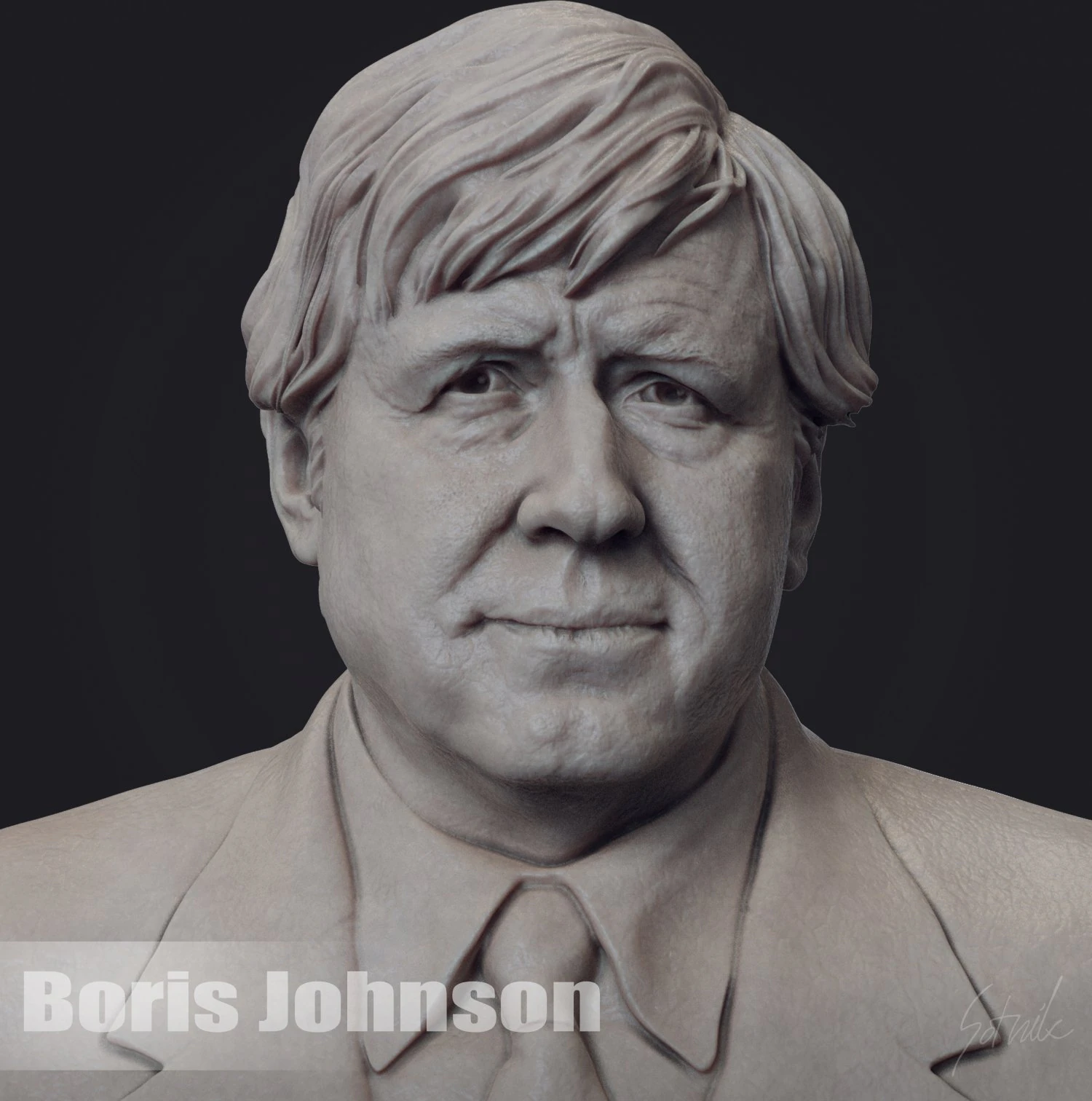 Boris Johnson 3D Print Model .c4d .max .obj .3ds .fbx .stl .blend 
