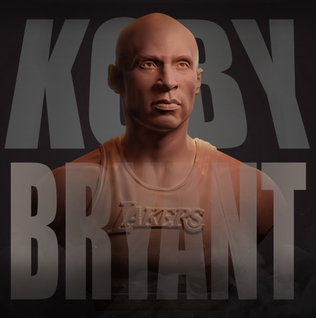 Kobe Bryant 3D-printmodel .c4d .max .obj .3ds .fbx .stl .blend 
