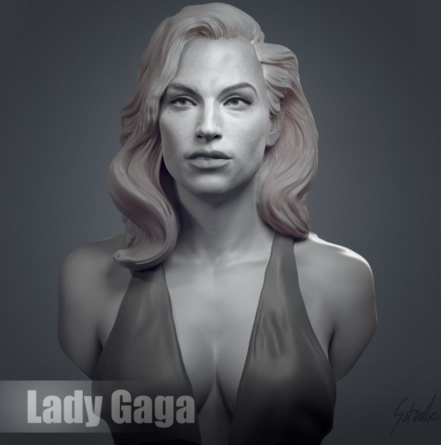 Lady Gaga 3D 打印模型 .c4d .max .obj .3ds .fbx .stl .blend 