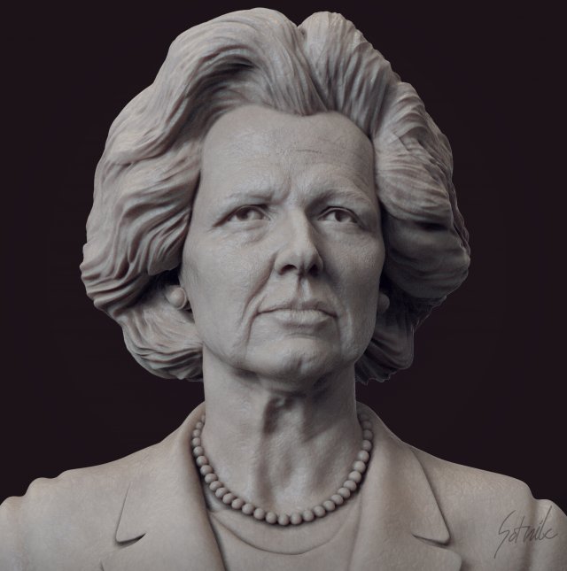 Margaret Thatcher 3Dプリントモデル .c4d .max .obj .3ds .fbx .stl .blend 