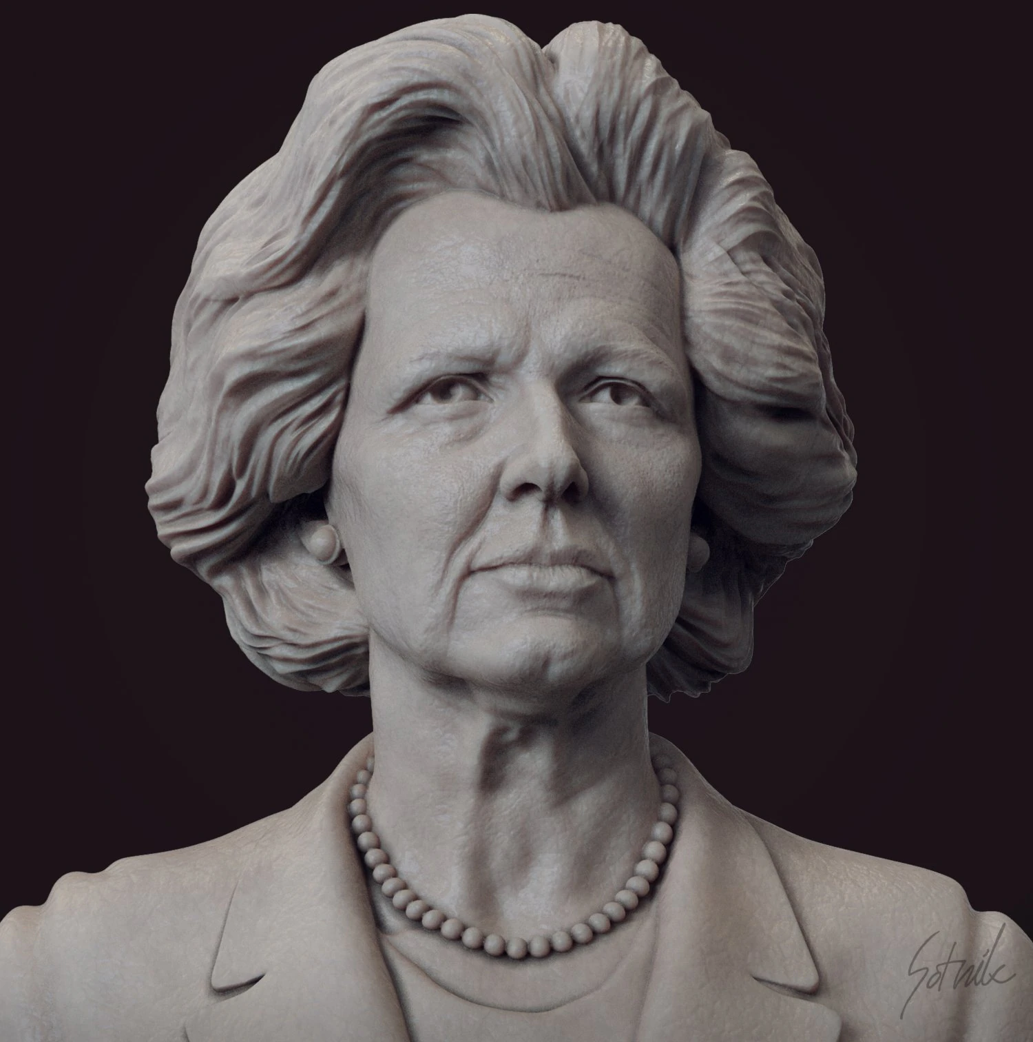 Margaret Thatcher 3D Druckmodell .c4d .max .obj .3ds .fbx .stl .blend 