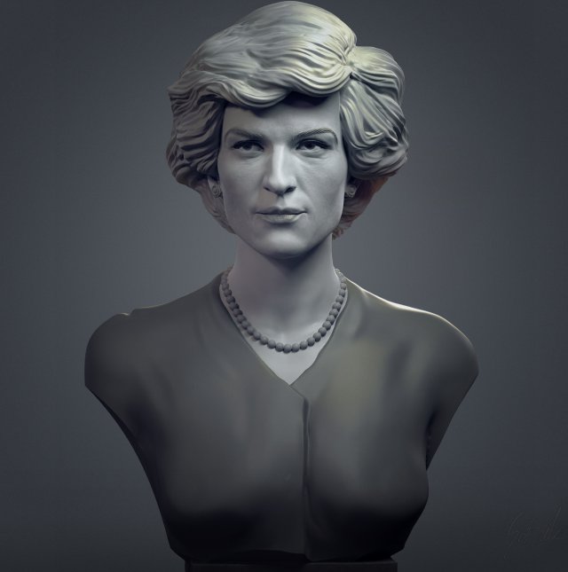 Diana Princess of Wales Modelo de impresión 3D .c4d .max .obj .3ds .fbx .stl .blend 