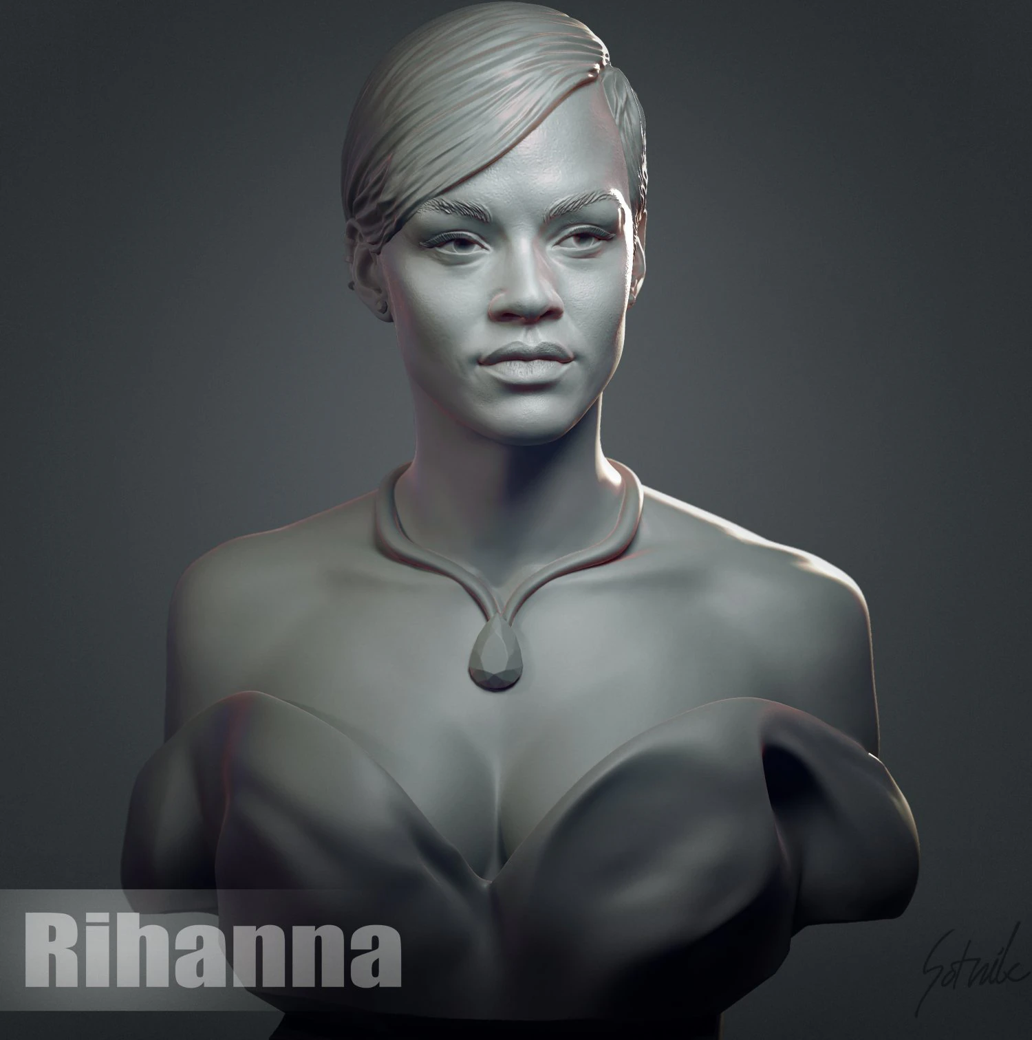Rihanna 3D Print Model .c4d .max .obj .3ds .fbx .stl .blend