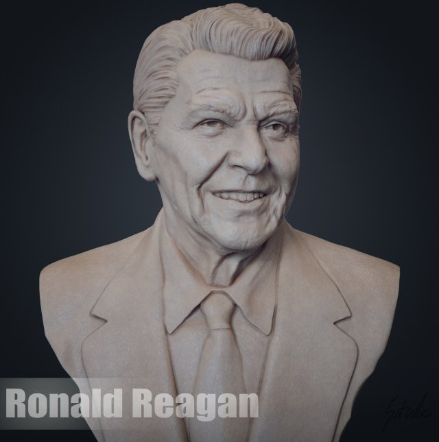 Ronald Reagan 3D-printmodel .c4d .max .obj .3ds .fbx .stl .blend 