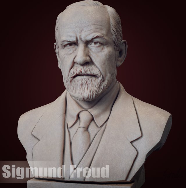Sigmund Freud Modèles 3D en vedette .c4d .max .obj .3ds .fbx .stl .blend 