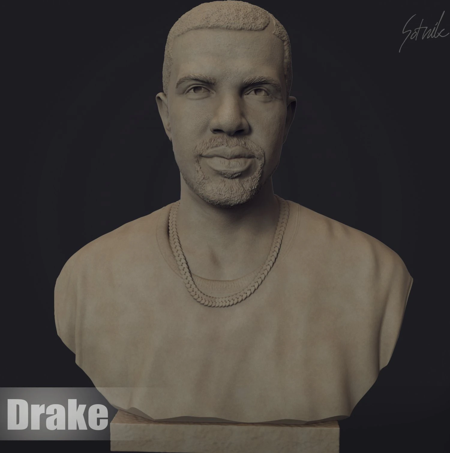 Drake 3D Print Model .c4d .max .obj .3ds .fbx .stl .blend