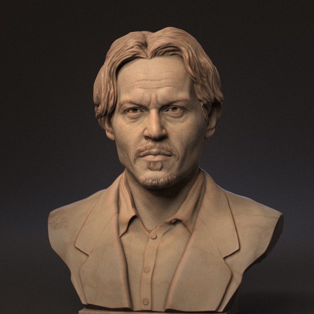 Johnny Depp 3D Print Model .c4d .max .obj .3ds .fbx .stl .blend 