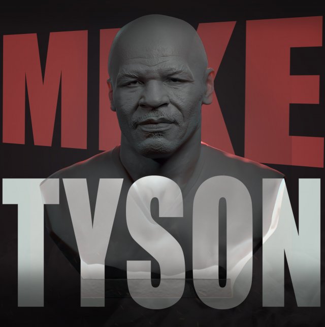 Mike Tyson 3D Baskı Modeli .c4d .max .obj .3ds .fbx .stl .blend 