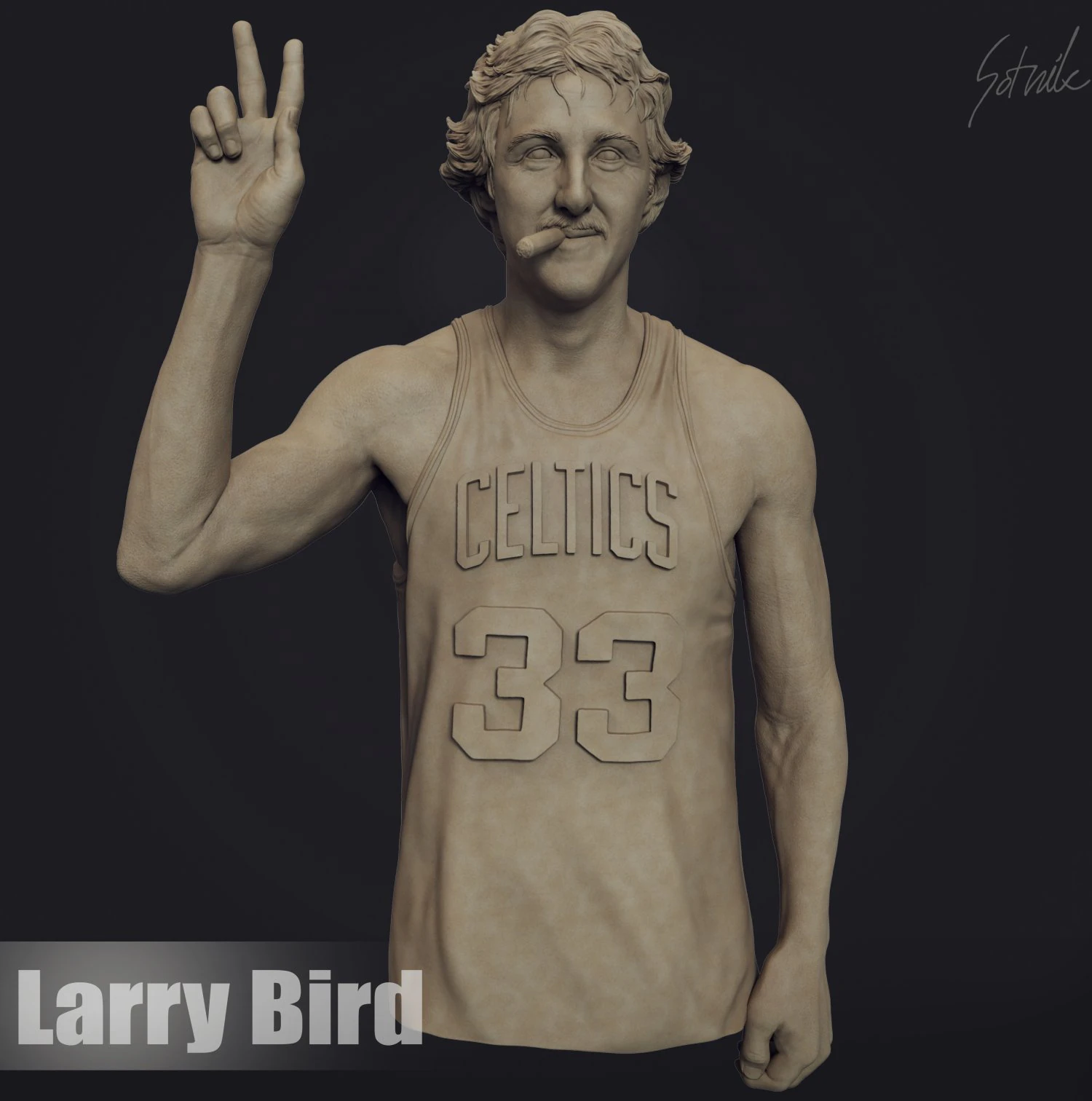 Larry Bird jewerly 3D Print Model .c4d .max .obj .3ds .fbx .stl .blend