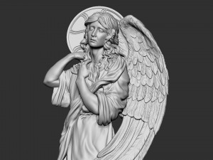 Angel Bas-Relief 2 3D 프린트 모델