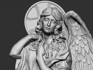 Angel Bas-Relief 2 3D Print Model