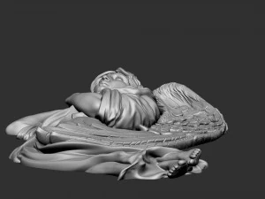 Angel Bas-Relief 2 3D Print Model