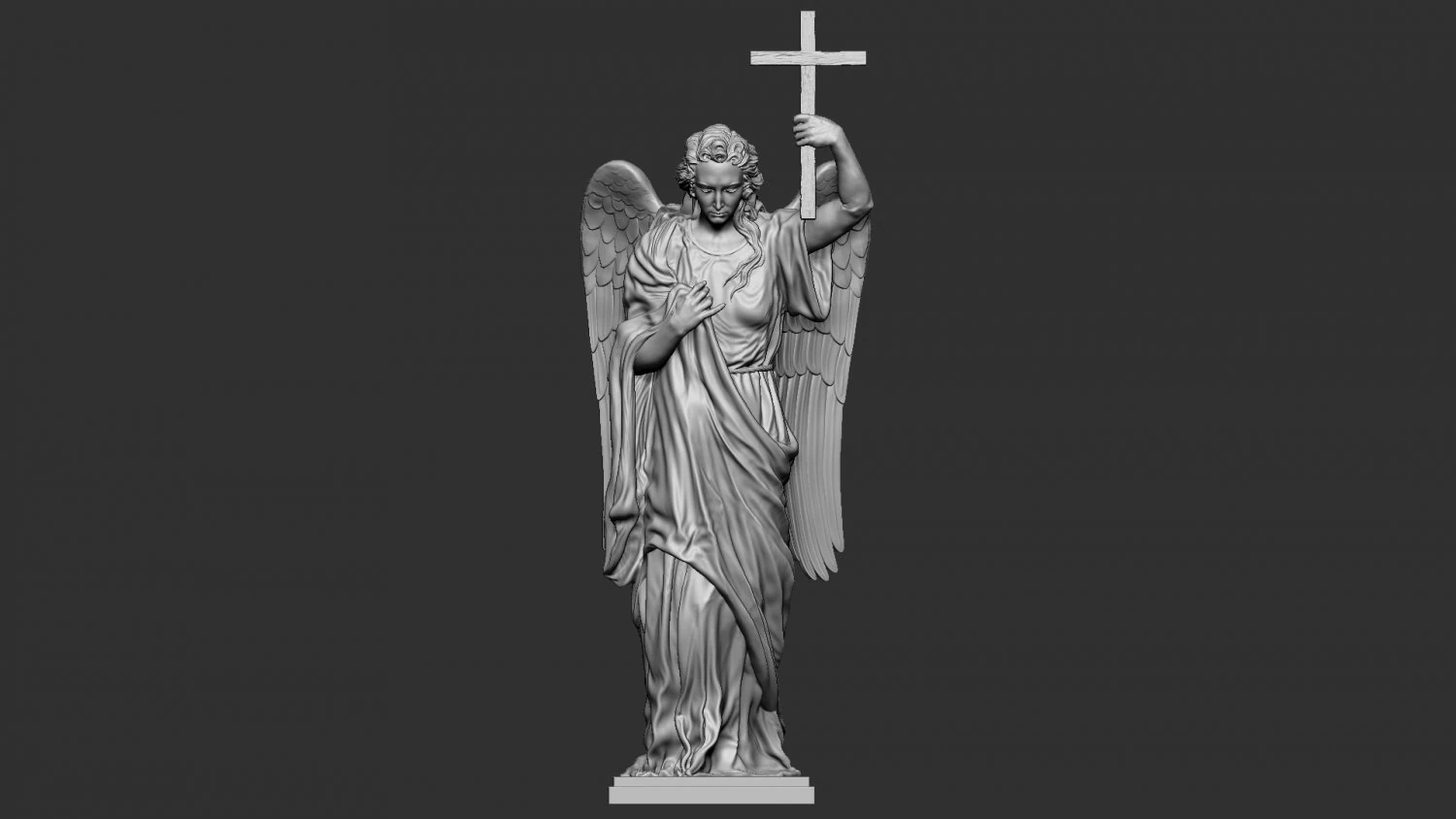 Angel statue 01 3D Print Model .c4d .max .obj .3ds .fbx .stl .blend 