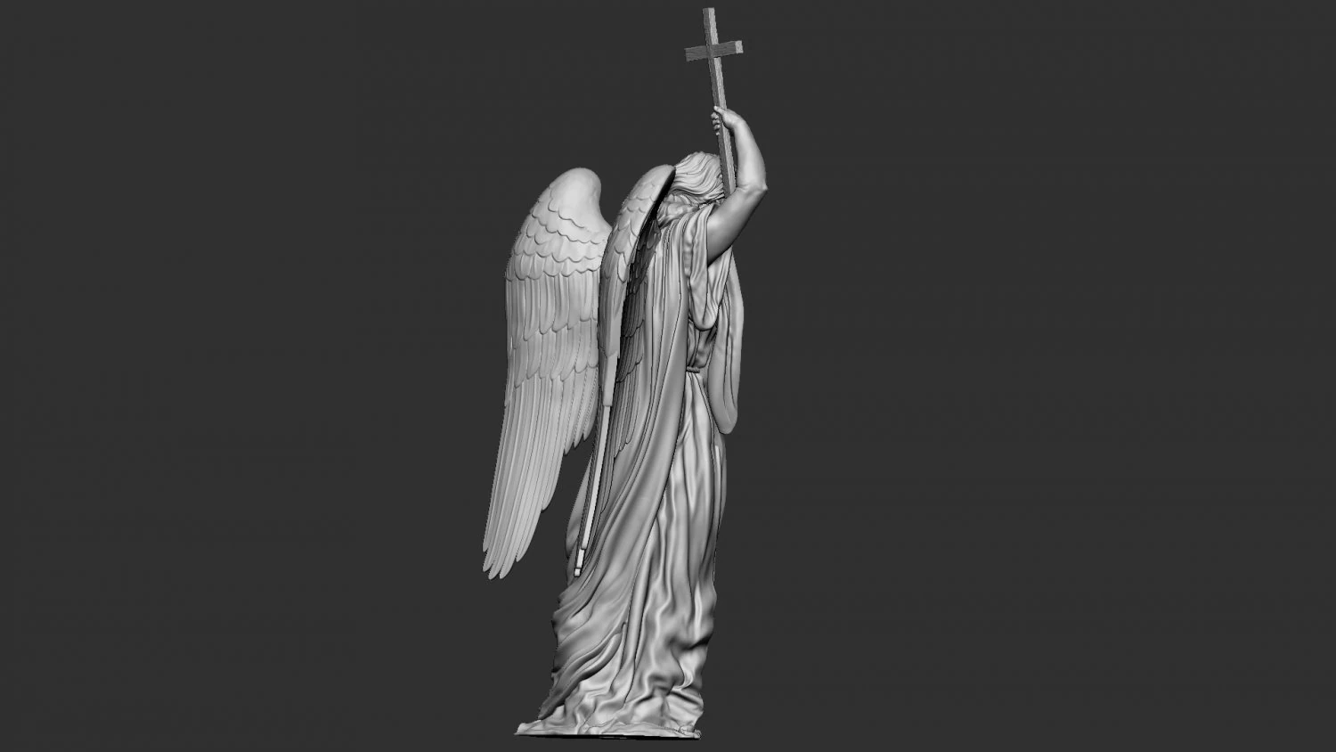 Angel statue 02 3D Print Model .c4d .max .obj .3ds .fbx .stl .blend 