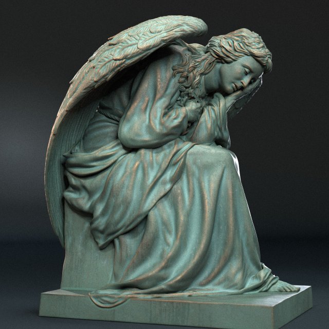 Angel statue 03 3D 打印模型 .c4d .max .obj .3ds .fbx .stl .blend